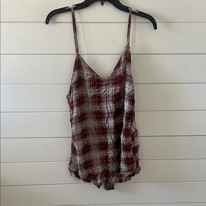 Wildfox Red and Gray Plaid Romper